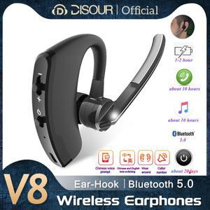 V8 블루투스 이어폰 무선 스테레오 HD 헤드폰 V9 핸즈 인 카 키트, 아이폰 용 마이크 포함   휴대폰