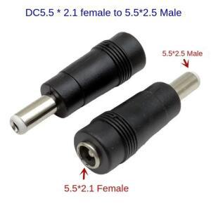 5.5 X 2.1 Mm 여성 2.5 남성 DC 전원 커넥터 어댑터 노트북 5.52.1
