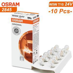 오스람 원래 2845 24V T10 W5W 트럭 용 자동차 인테리어 조명 표준 방향 지시등 W2.1x9.5d 노란색 할로겐