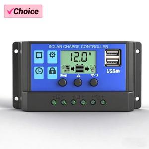 100A 태양광 충전 컨트롤러 12V 패널 레귤레이터 조절  LCD 디스플레이 듀얼 USB 포트 타이머 설정 PWM 자