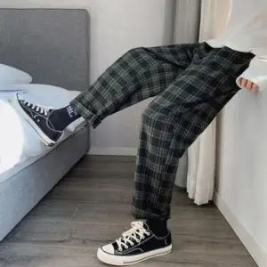 남성봄바지 남자 면바지 채크 허리밴딩 팬츠 봄 여름 밴딩바지