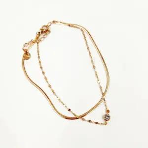 써지컬스틸 뱀줄 두줄체인 발찌 PM-25