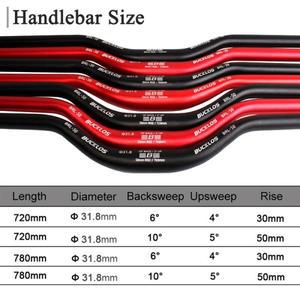 호환 BUCKLOS-31.8mm Mtb 자전거 핸들 바  720mm 산악 바 플랫 제비 부품
