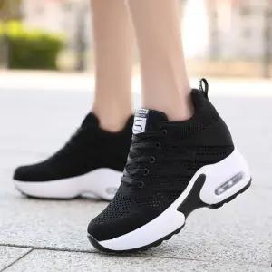 여성 9cm 속굽 삭스 키높이운동화 에어쿠션 스니커즈 여자 메쉬