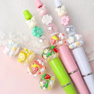 싼비즈 [6717-28]아크릴볼 볼펜꾸미기 볼꾸재료 수제과일꽃 약16mm ,1개