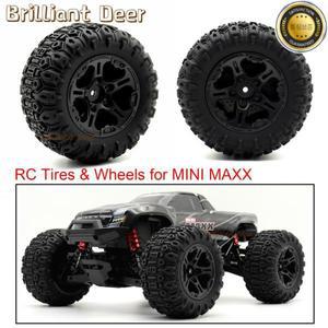 Traxxas 110 MINI MAXX RC 몬스터 트럭 원격 제어 자동차 모델 액세서리 용 12mm Hex 타이어 및 휠 업그레