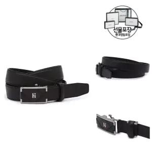 헤지스 ACC 선물포장블랙 퀼팅 소가죽 자동벨트HJBE4F253BK HJBE4F253BKY
