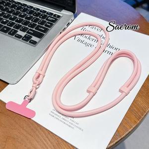 조절 가능한 긴 끈 스트랩 휴대폰용 화려한 캔디 컬러 크로스바디 분실 방지 목걸이 로프 액세서리 범용