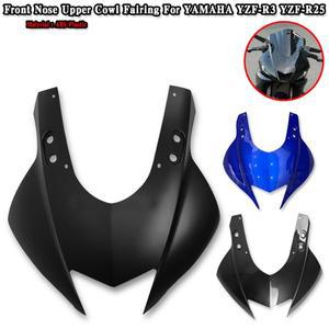 [호환품]야마하 YZF-R3 -2024용 프론트 노즈 어퍼 카울 페어링 헤드라이트 마스크 커버 업그레이드 스타일