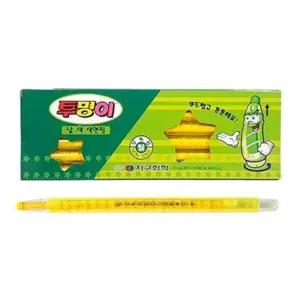 색연필 노랑 12자루 지구 투명이 채점펜 낱색