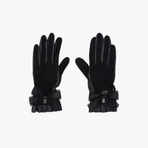 페어라이어 시스루 양피 리본 장갑 블랙)