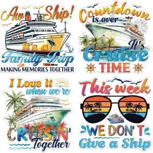 가족 크루즈 도어 장식 마그네틱 - Wxiben 4PCS 휴가 여행 자석 빈 여름 해변 야 선박 스티커 데이 카니발