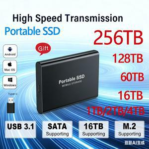 [호환품]신뢰할 수 있는 USB 3.2 외장 하드 디스크 2TB 4TB 대용량 솔리드 스테이트 드라이브 미니 사이즈