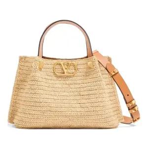 골드 피라미드 스터드 라피아 토트백 WB0T02QCL QZW