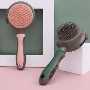 [JED] 강아지슬리커 애견 그린 원터치 브러쉬 비숑빗 애견빗