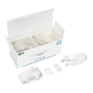 Cat6 RJ45 커넥터 100개입 기가 비트 UTP 플러그 부트 일체형 랜선 랜케이블 제작용 / Cat.6 8P8C WISENX549