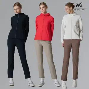 밀레골프 26SS 여성 트리코트 집업 셋업 2종