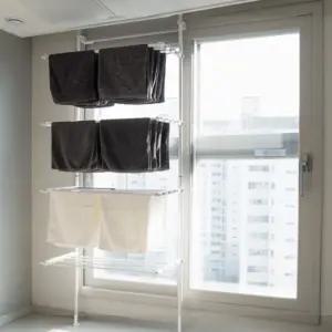 베르 창문 사이 건조대 4단 창틀건조대 자연건조 틈새 설치 좁은 공간 활용