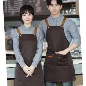 방수 캔버스 천 작업 앞치마 카페 베이커리 공방 주방 요리 업소용 심플 무지