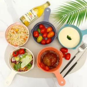 캠핑 먹방 손잡이 앞접시 전자렌지용 찜기 그릇 식기 냉동밥용기 소분 내열 유리 밀폐 용기