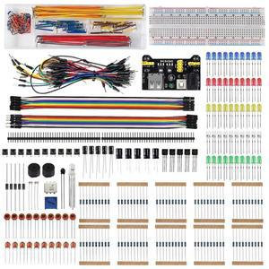 DIY 전자 부품 모듬 키트 아두이노 브레드보드 830 포인트 LED 점퍼 와이어 저항기 커패시터