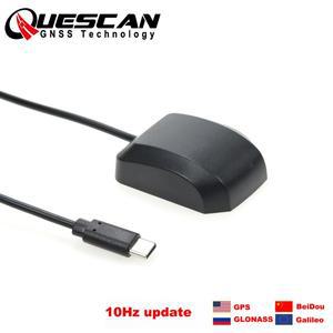 Android 용 USB-C 유형 C GPS 수신기 Windows M8N 10Hz GPS GLONASS Galileo BeiDou GNSS 안테나 수신기 QU