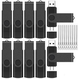 이스트불 16gb usb-c 플래시 드라이브 10팩, 2.0 2-in-1 usb 랜야드 타입-c