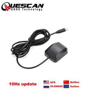 QUESCAN Windows Android USB Type C GPS 수신기 10Hz GLONASS Gleo BeiDou 안테나 모듈 NMEA UBX-M8030-KT