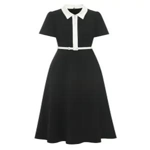 [미니멈]배색 카라 집업 원피스 MYBAWO6070_ESC