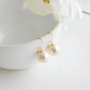 14k 12mm 진주 후크 귀걸이 OPPE0188