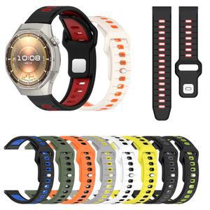 20 22mm 듀얼 컬러 실리콘 스트랩 스포츠 시계 밴드 화웨이 워치 GT 2 2e 3 4 5 6 프로 46mm GT3SE GT2 버즈 프로용