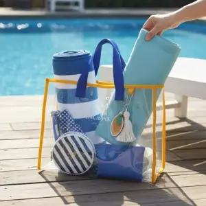 물놀이 바캉스백 알로하 투명 비치백 옐로우 블루