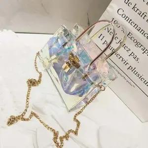 크로스 체인 홀로그램 가방 여성 투명 데일리 백