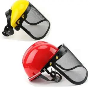 작업 헬멧 농업용 통풍 안전 예초기 안전모 보호 마스크 보호구 보안경 산업용 방호 정원 제초 안면 벌초