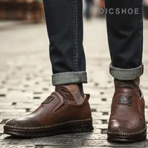 [딕슈]딕슈 남성 소가죽 밴딩 슬립온 로퍼 3cm LFMS412