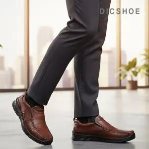 [딕슈]딕슈 남성 소가죽 밴딩 스티치 슬립온 로퍼 3cm S409