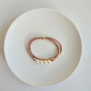 여성 포인트 진주 베이직 헤어끈 6색상