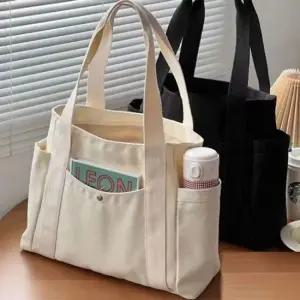 빠띠라인 학생용 포켓라인 에코백 고급캔버스천