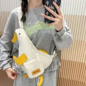 방수 오리 여성 캔버스 귀여운 생활 가방 숄더백
