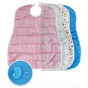 노인 환자 병원 꽃무늬 식사 방수 턱받이(랜덤) 간병용품 침받이 성인