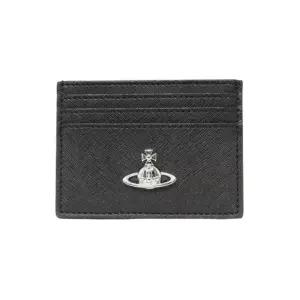 [비비안웨스트우드] 로고 플랫 카드 홀더 블랙 54030004WS0021 N401