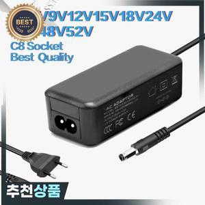 AC/DC 전원 어댑터 DC5V 3A6V9V12V15V16V18V24V30V36V48V52V 0.5A 2A 3A 15W-24W C8 소켓