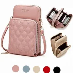 크로스 핸드폰 여성 데일리 스퀘어 백 가죽 퀼팅