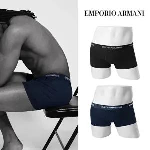 [엠포리오아르마니]엠포리오 아르마니 로고 남자 드로즈 3장 세트 코튼 면 남성 속옷 팬티 EM000259