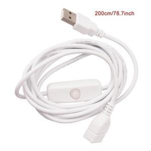 USB 램프 팬 전원 케이블용 스위치 ON/OFF 연장 토글 1개 2m 흰색 (수-암)