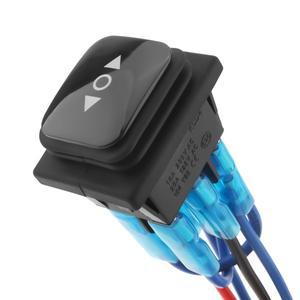 AC 110/220V DC 12V/24V 순간 극성 역방향 자체 재설정 로커 스위치 모터 제어 보트 토글 (와이어 포함)