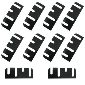 첸진 10PCS 4인치 플라스틱 도어 힌지 심 38.4x101.6x1mm 수리 키트용 정렬 고정 금속판 블랙