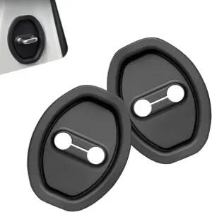 MLY 2 PCS 자동차 도어 래치 잠금 커버 실리콘 자체 접착식 방청 소음 보호 댐퍼 대부분의 차량을 위한 룩