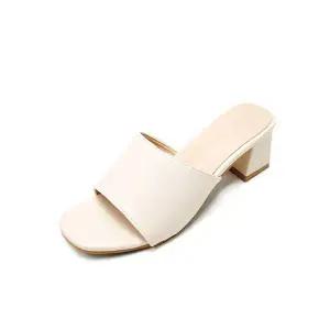 [하프클럽/]심플한 여성 키높이샌들 슬리퍼 6cm 뮬 구두 오픈토