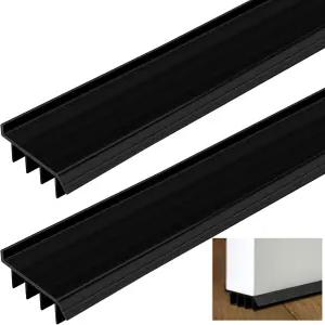 2개 3피트 높이의 검은색 비닐 도어 하단 조절 가능한 웨더스트립 드립 캡이 있는 언더도어는 1/4인치에서